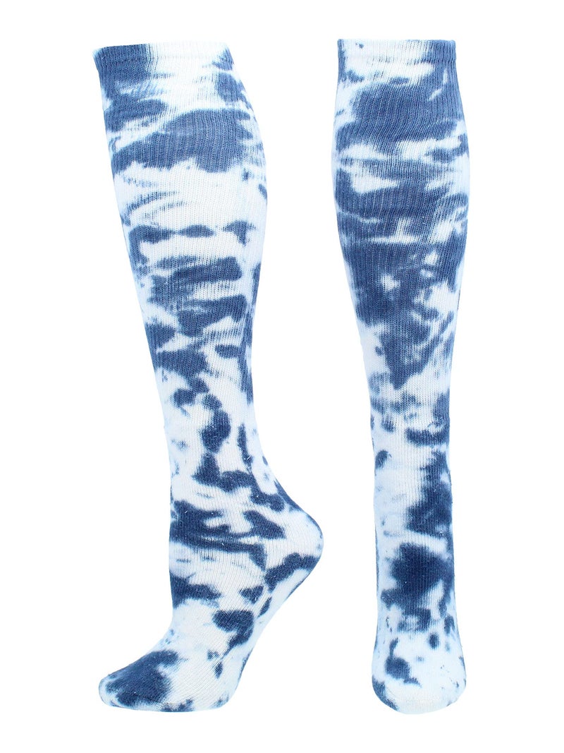 TCK Tie Dye Multisport Tube Socks (Navy/White, Small) - Image 1